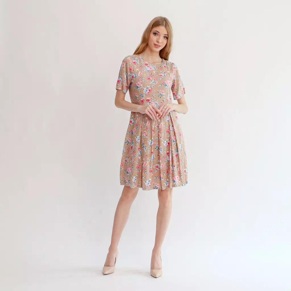 Sophistix Maddie Dress In Brown Print