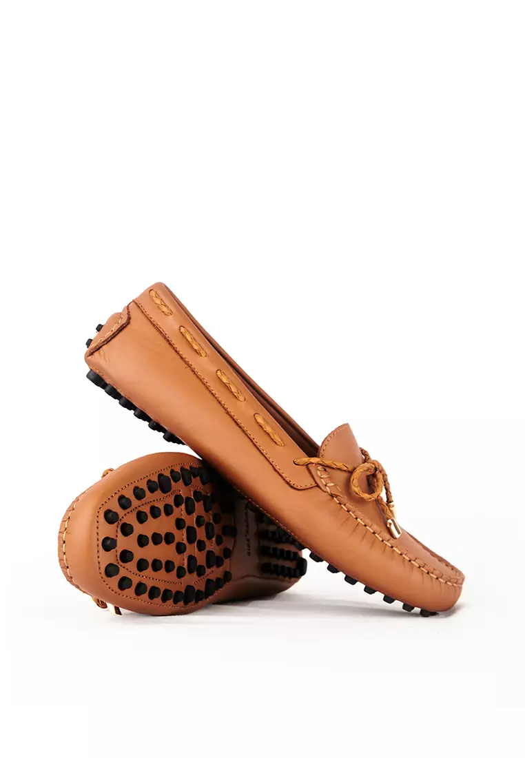 Sepatu Casual Wanita Loafer Moccasin Gino Mariani Elora Coklat
