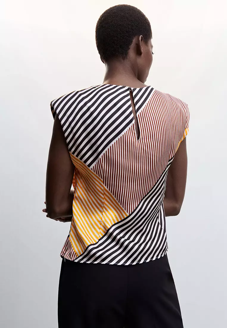 Printed Blouse With Shoulder Pads