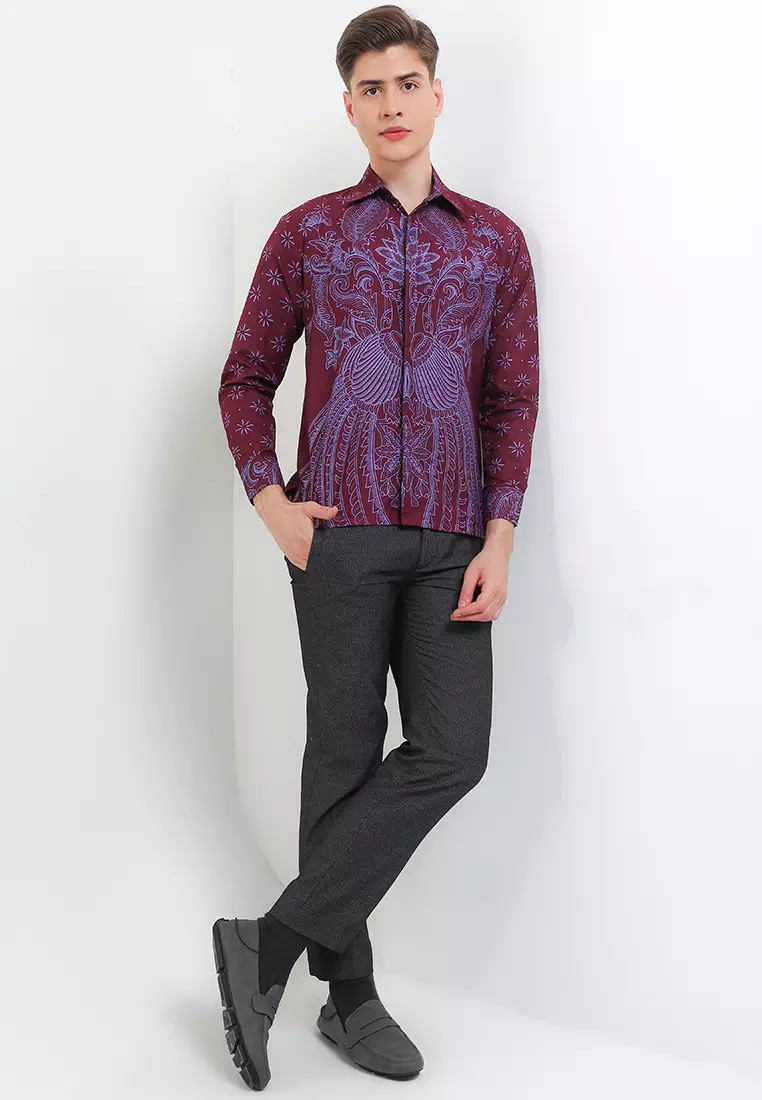 Lakeswara Kemeja Batik Exclusive Premium Pria Casual Modern Lengan Panjang