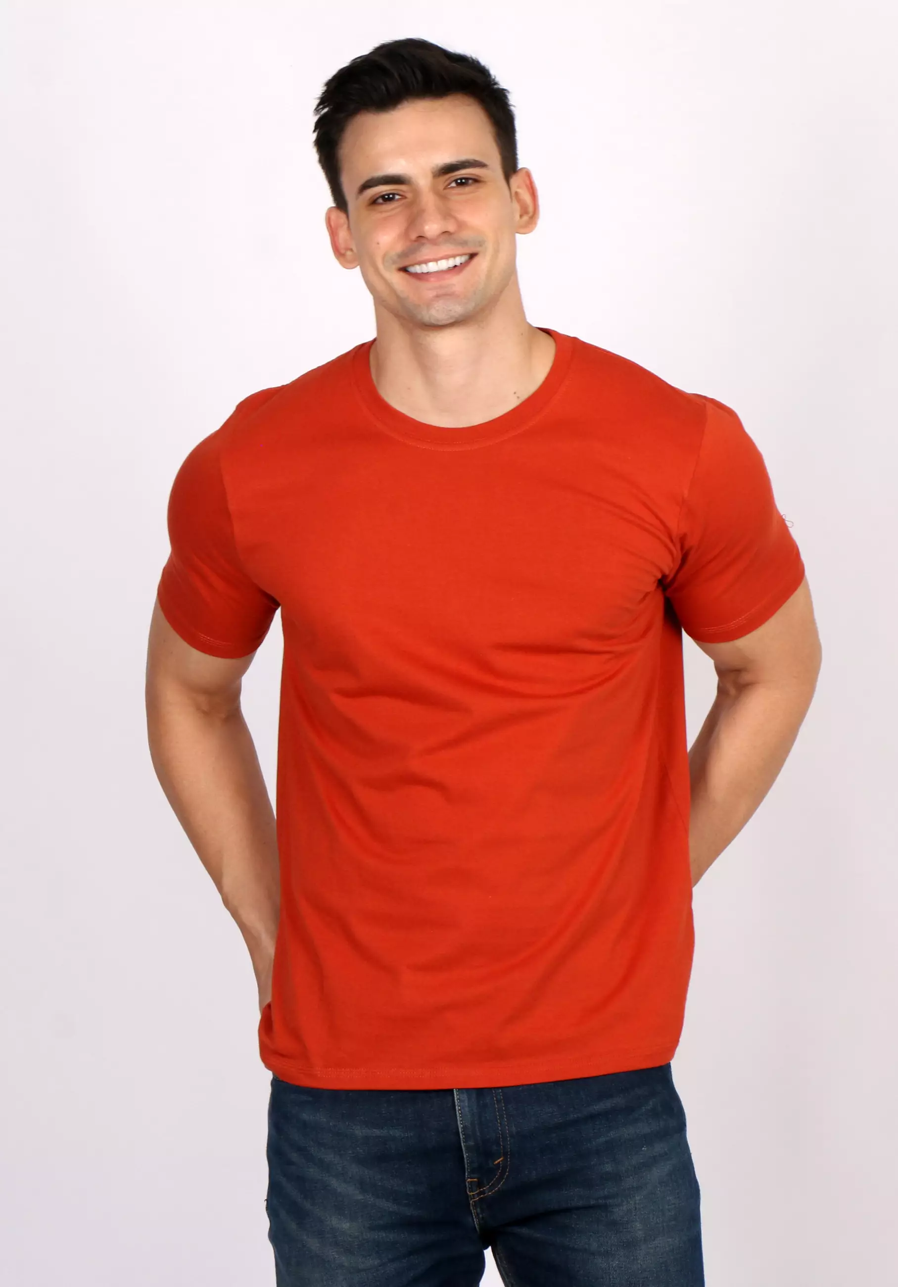 Simple Perfect Kaos Polos Cotton Lengan Pendek Scarlet