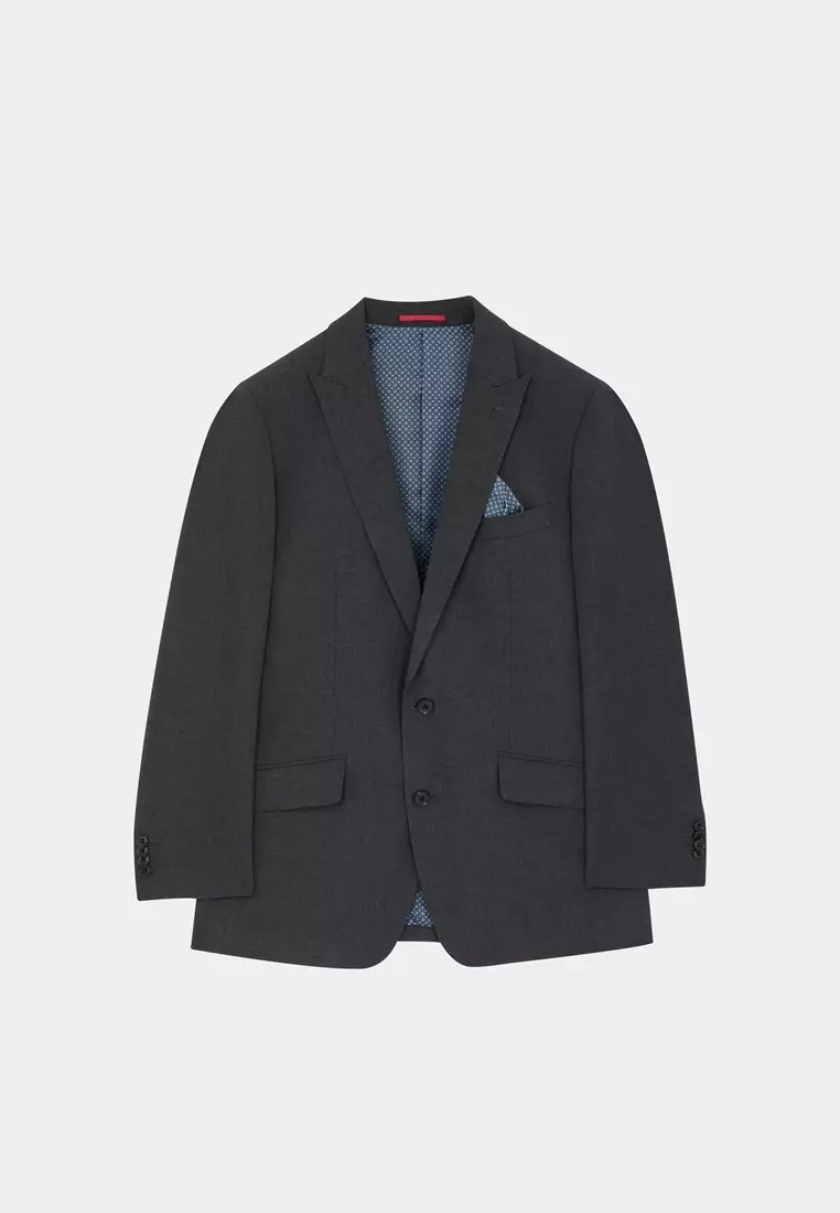 經典款深灰素面經典西裝外套
