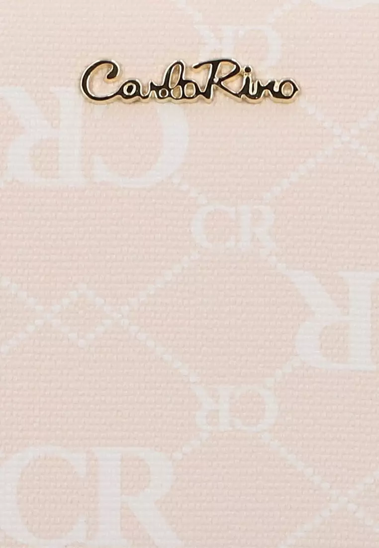 CR Monogram in Cream Zip Wallet - Beige