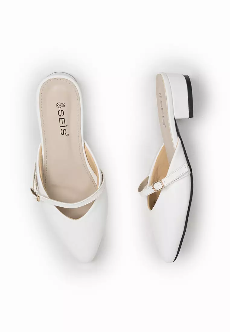 SEIS Viva Sandal Mules Wanita Heels 3 cm - WHITE