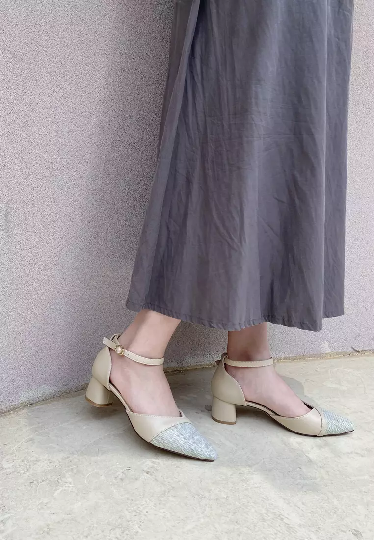 Color Matching Strap Mid Heel TH1802-25