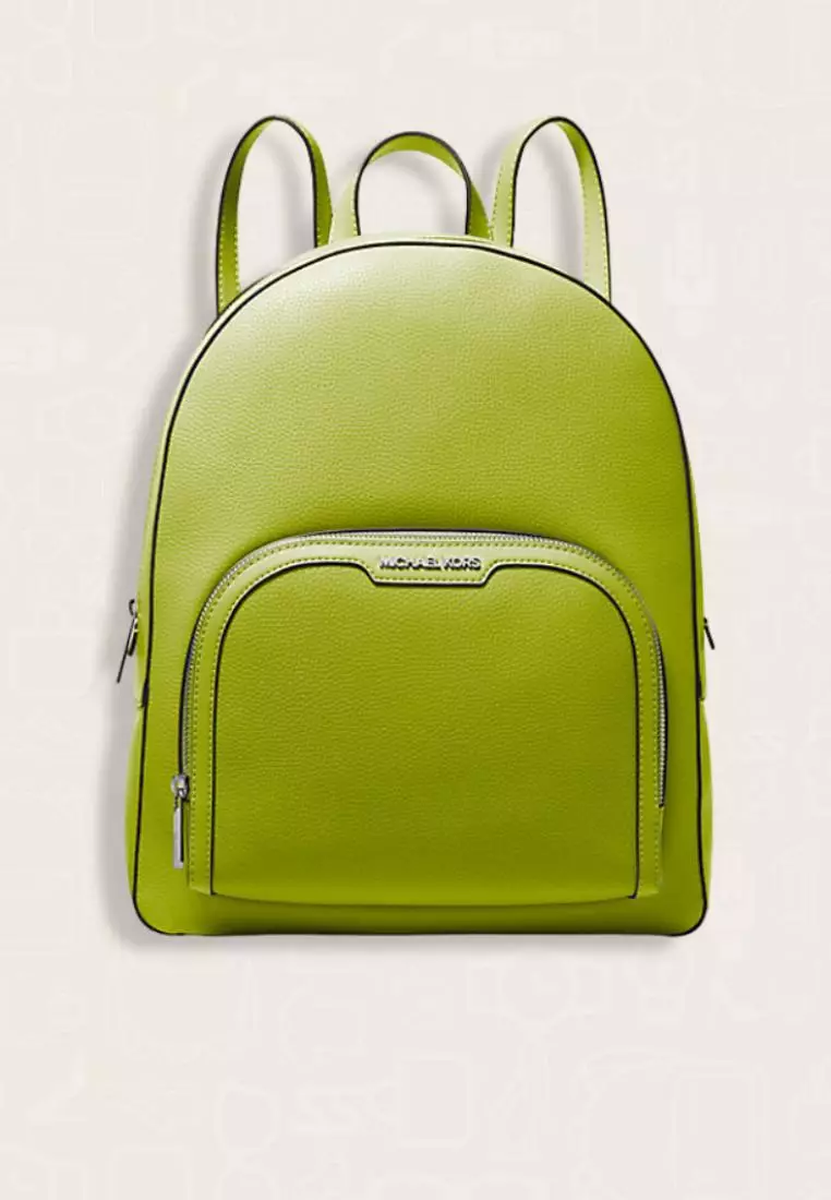Michael Kors Jaycee Large Pebbled Leather Backpack Lime