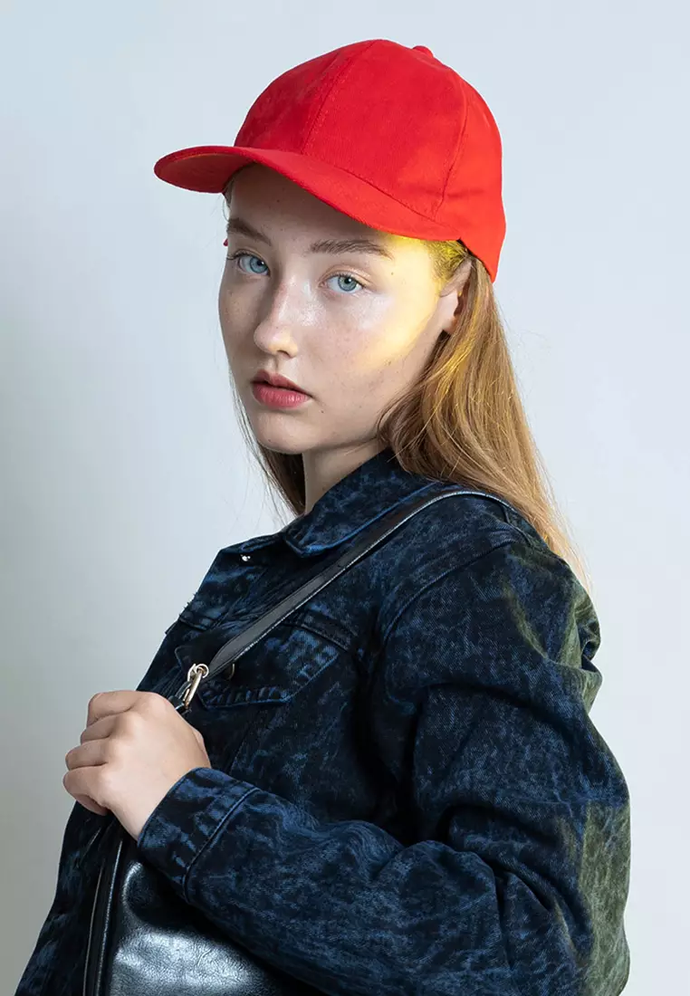 Topi Casual Polos Sport Besi Baseball Cap Tumblr Hat Merah