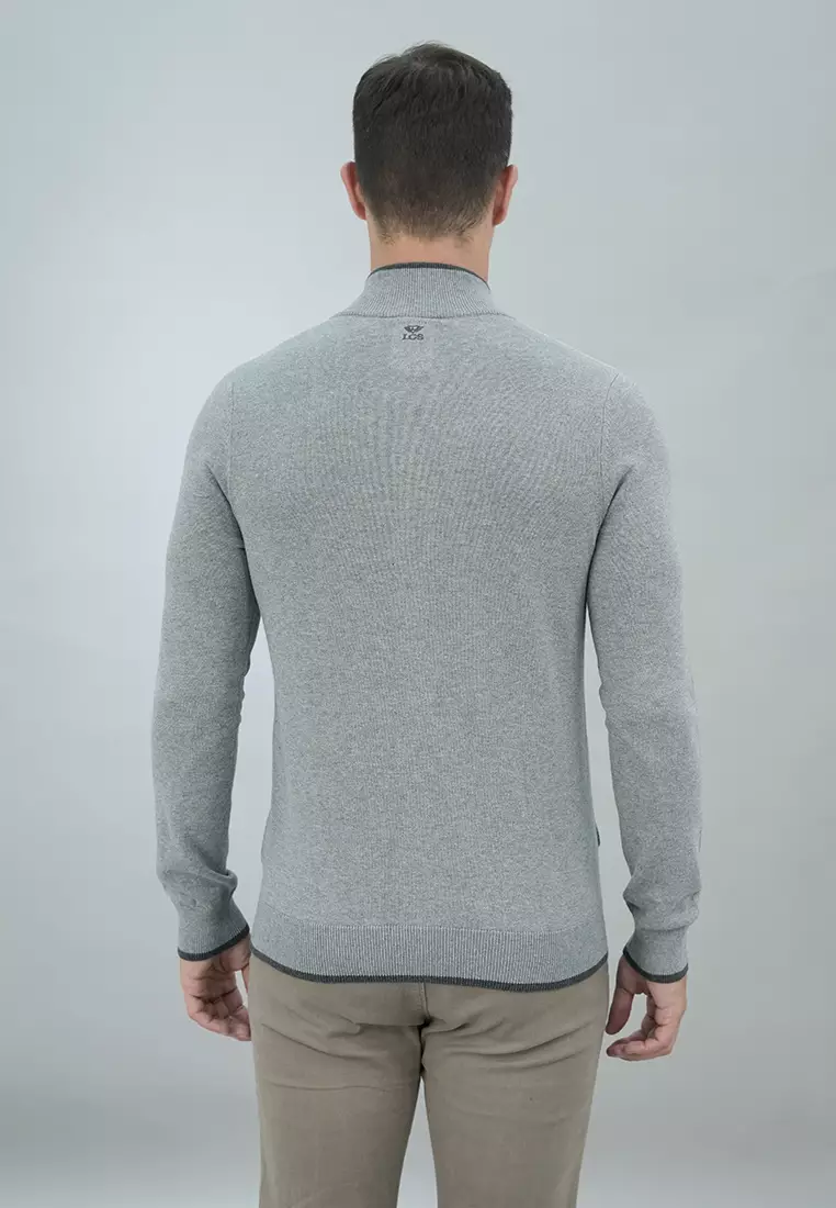 LGS - Sweater Casual Pria Motif Polos Warna Abu-Abu - CST.260.D065.39.C