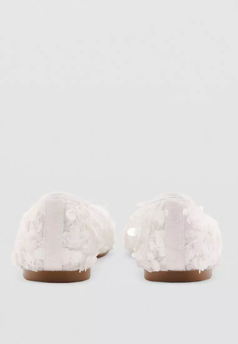 Sequin Bow Ballet Flats