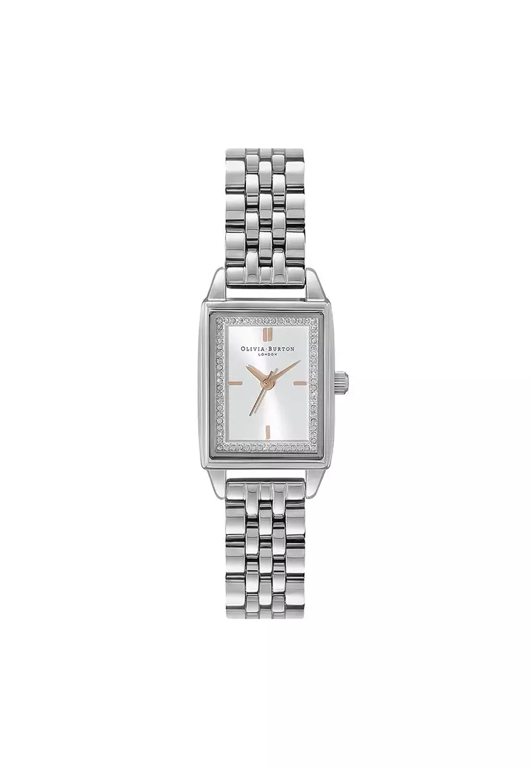 Silver rectangular women's new arrivals watch