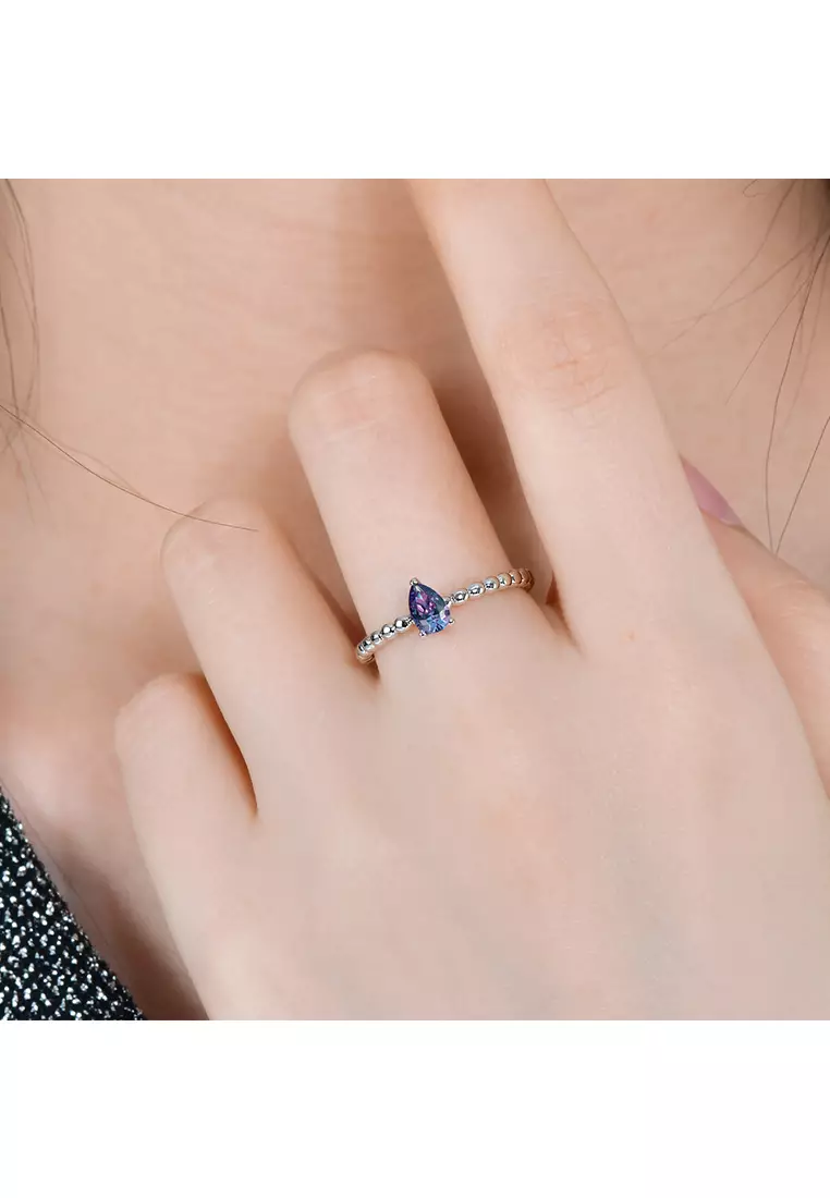 [ Alexandrite Collection ] Classical Marquise Alexandrite Ring WG - Cincin Alexandrite s925 by Her Jewellery