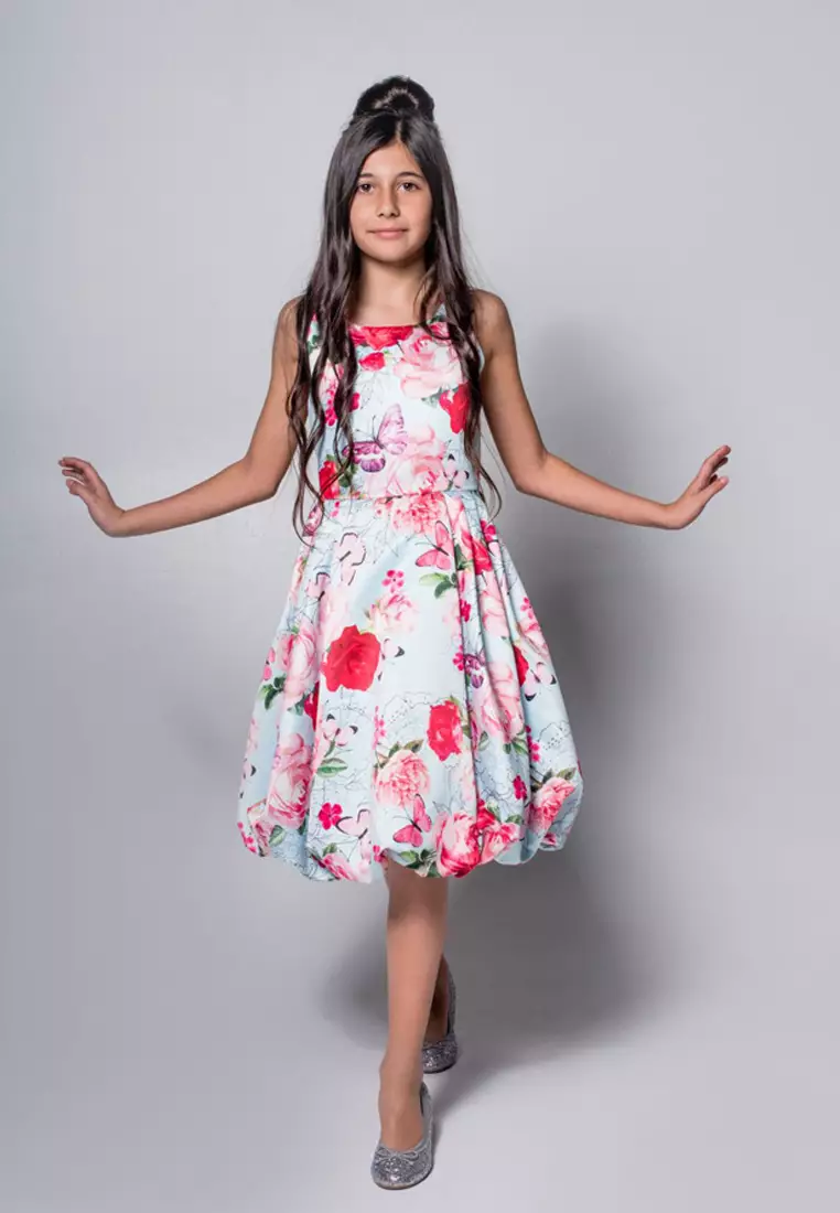 Angel and rocket blue floral dress sale