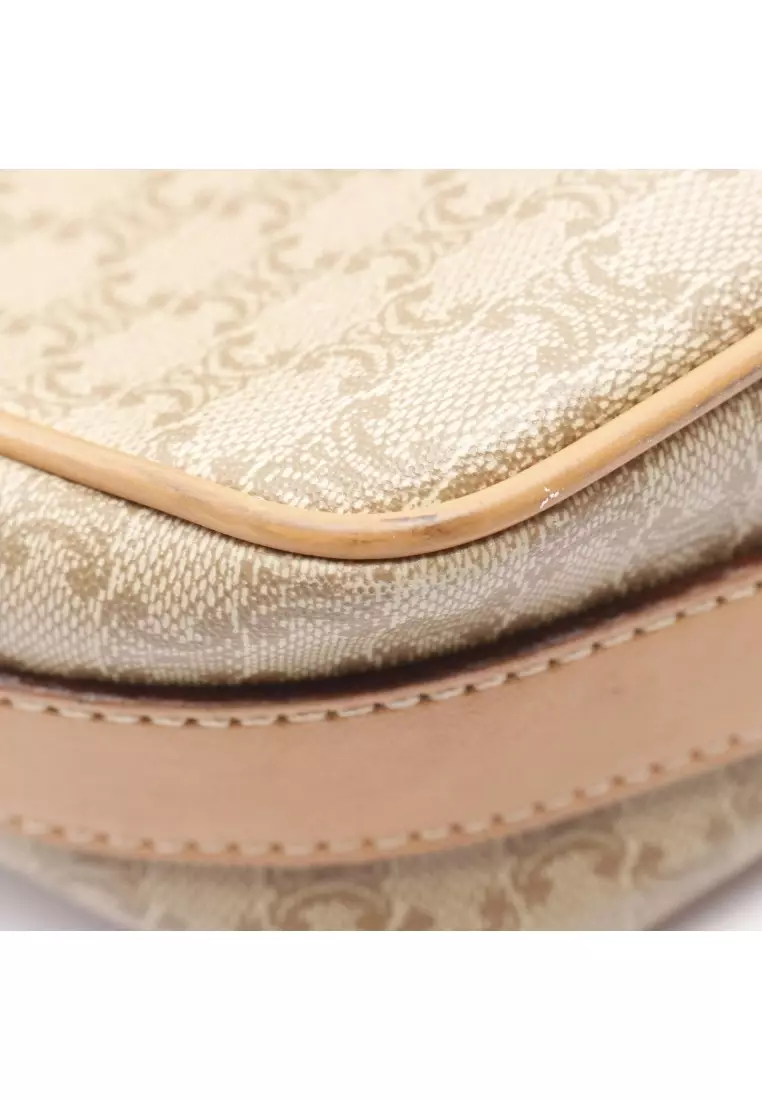 Pre-Loved Celine Macadam Shoulder bag PVC leather beige light brown