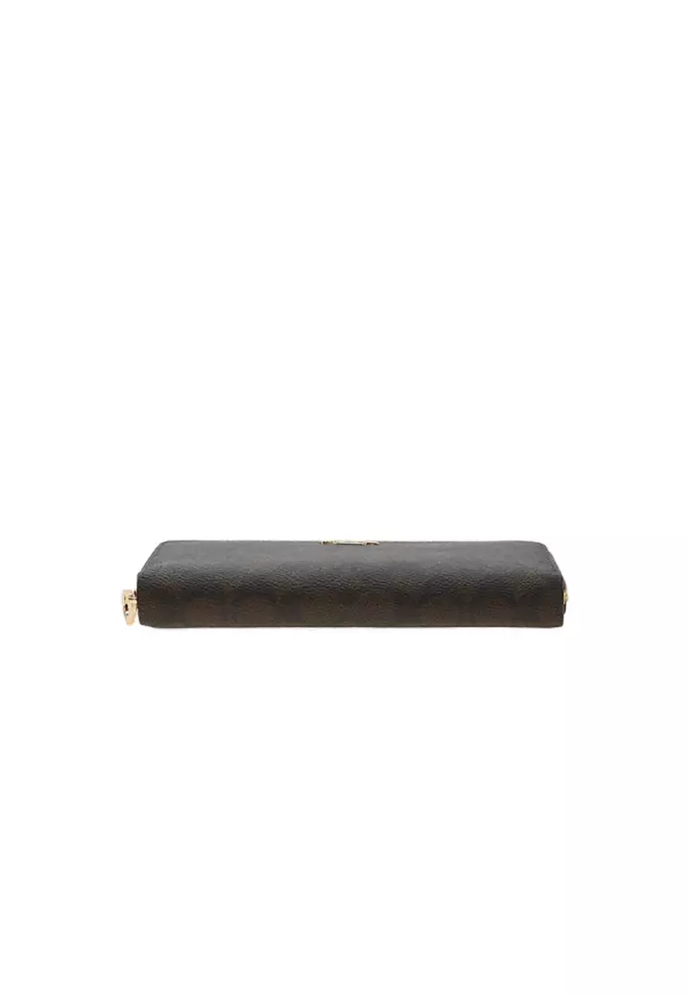 Long Zip Around Wallet In Signature Canvas CW778