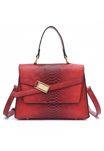 Twenty Eight Shoes red Embossed Faux Leather Tote Bag DP8816 B9D35ACED758EFGS_1