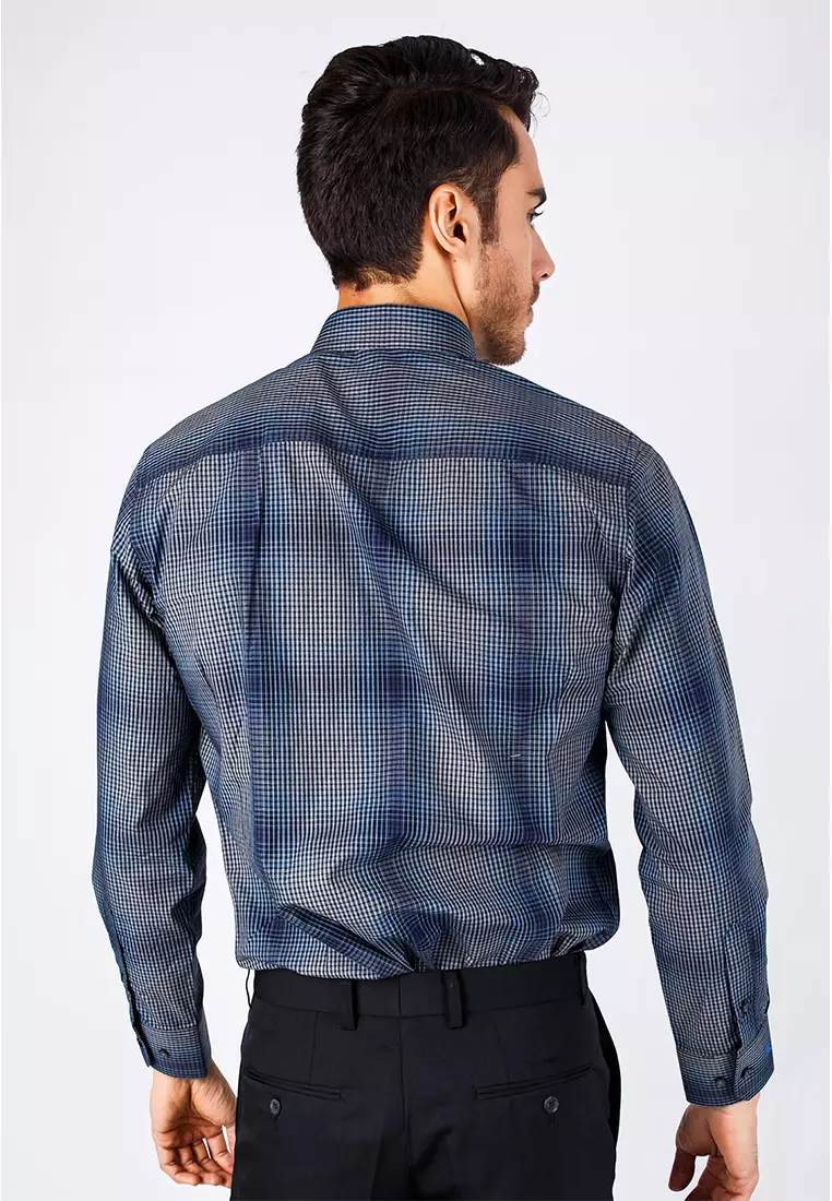 Johnwin - Kemeja Formal - Kemeja Pria - Kemeja Lengan Panjang - Biru - Polos - FSH.650.W371.578.C L/S