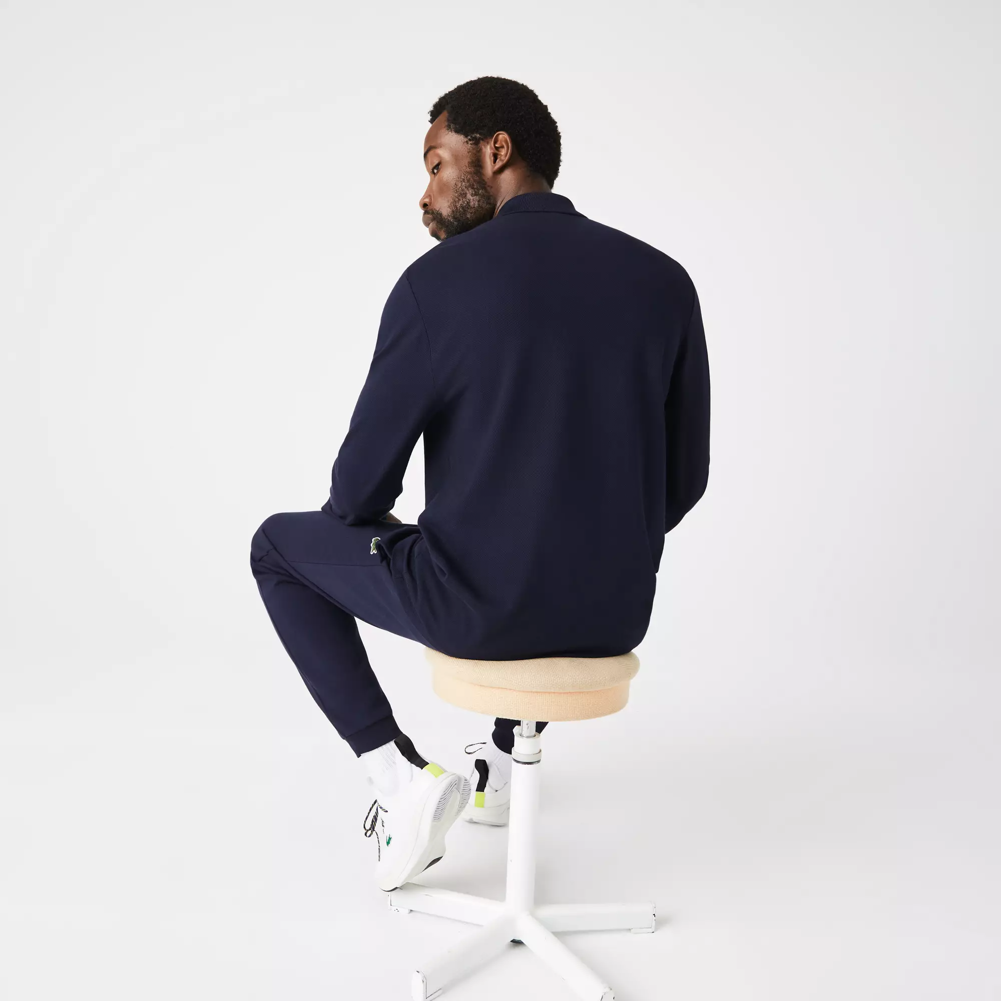 Classic Fit Long Sleeved L.12.12 Polo Shirt - BLUE