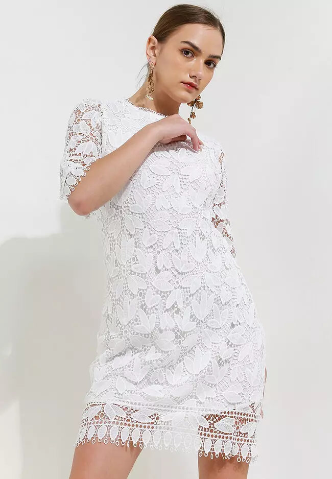 Short sleeve new arrivals eyelet dress