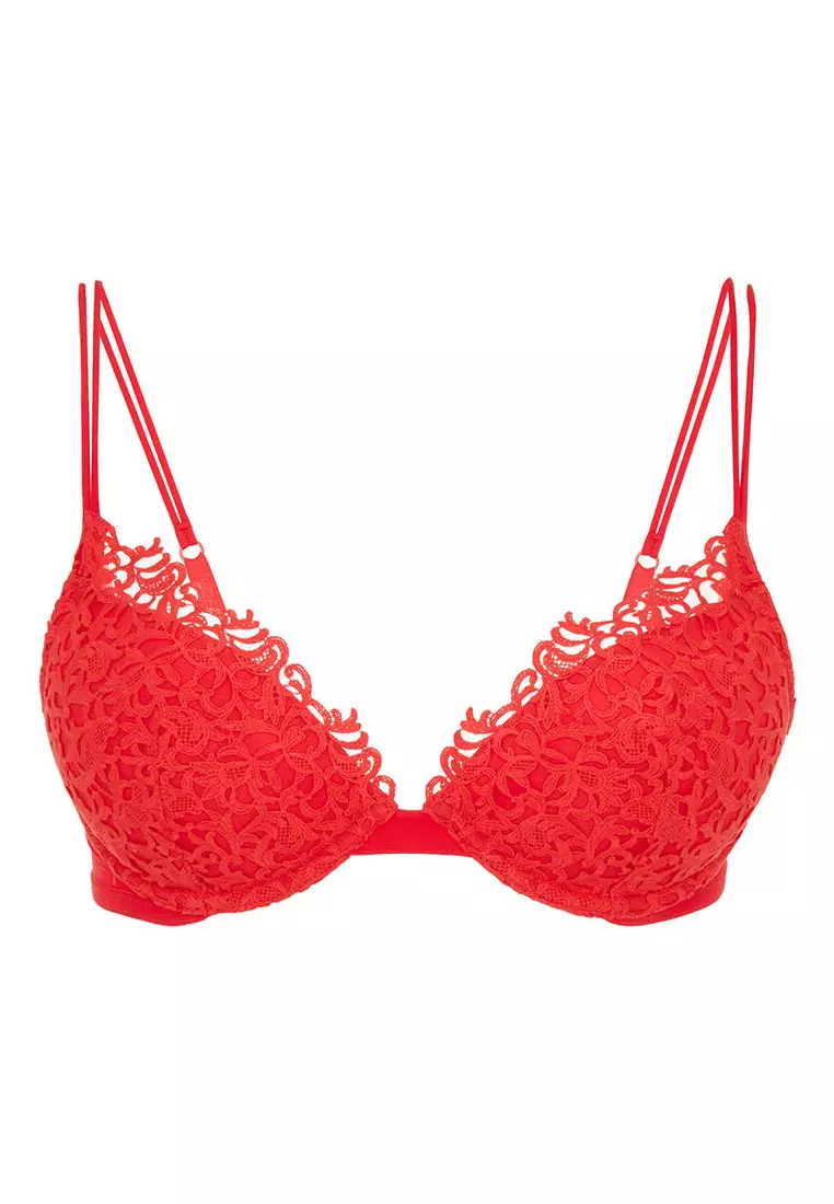 Buy La Perla Full-cup Padded Underwire Push-up Bra - Red At 76% Off