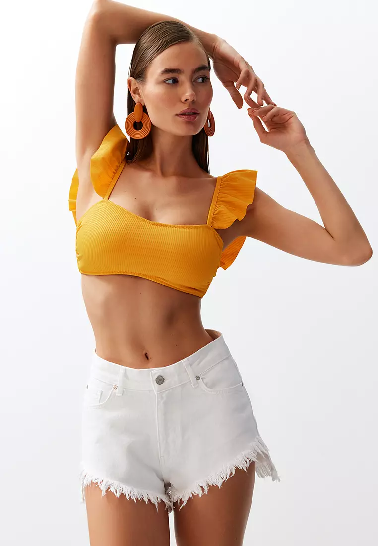 Denim Frayed Beach Shorts