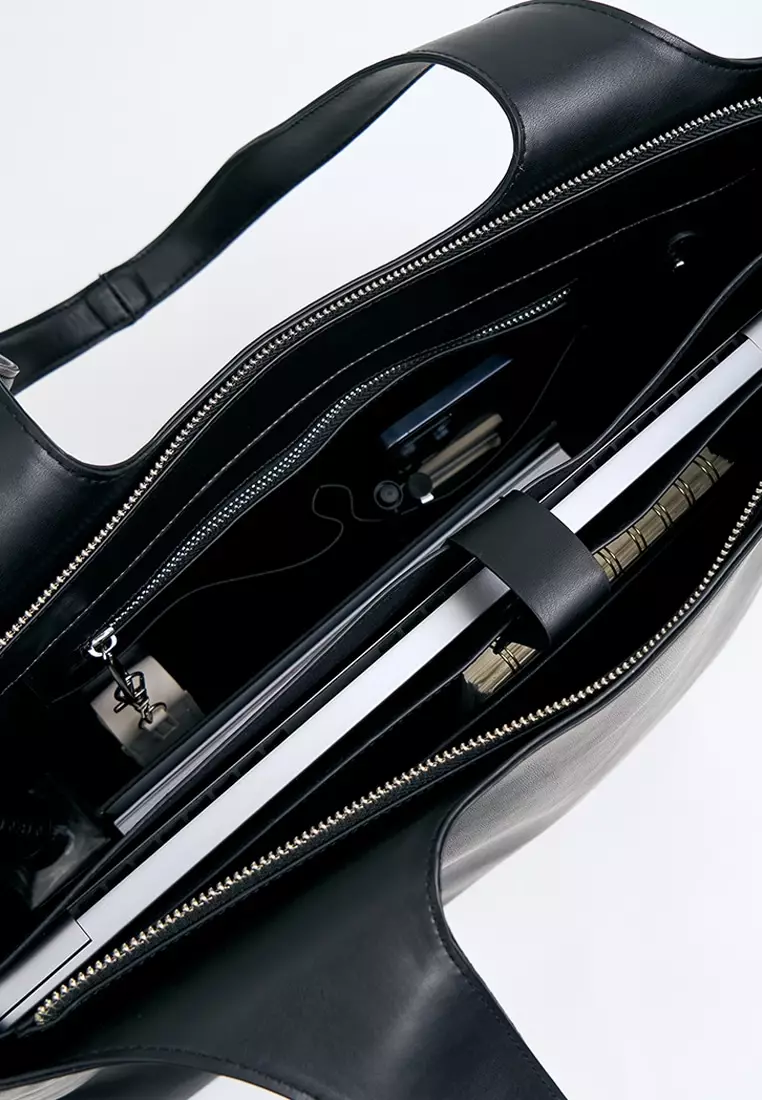 Pu  Customizable Work Bag with Zip Closure