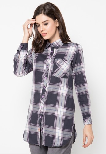 1 Pocket Checked Blouse