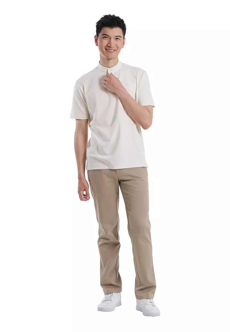 Byford Mandarin Polo Shirt Short Sleeve - 3626001A-91Beige