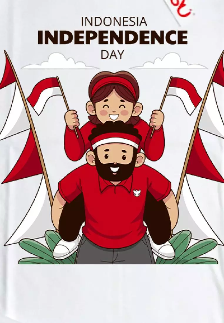 OSSU Father and Daughter Celebrate Indonesia Independence Day Green Tshirt