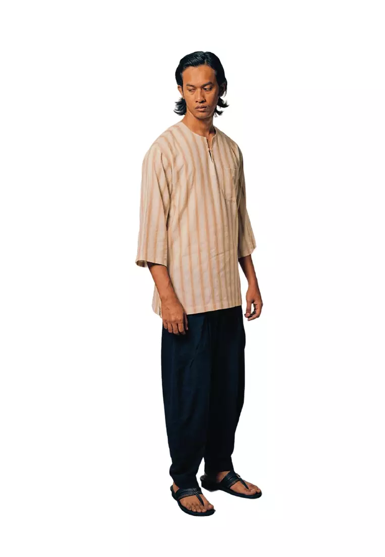 UMMA Indera Kurta Bakawali Raya 2024 in Stripe Brown