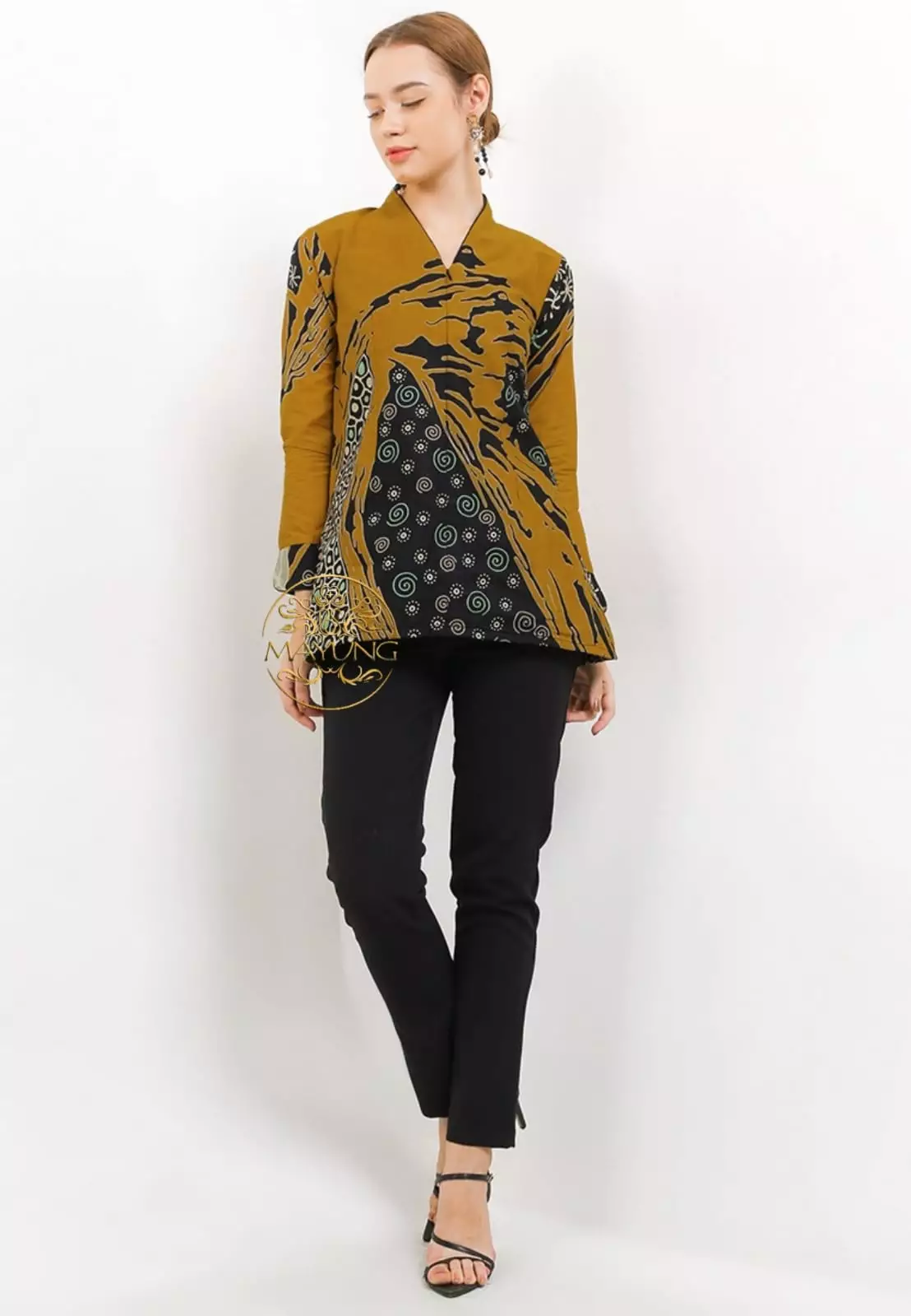 Blouse Batik Awandirga Kuning Premium Slimfit Elegant