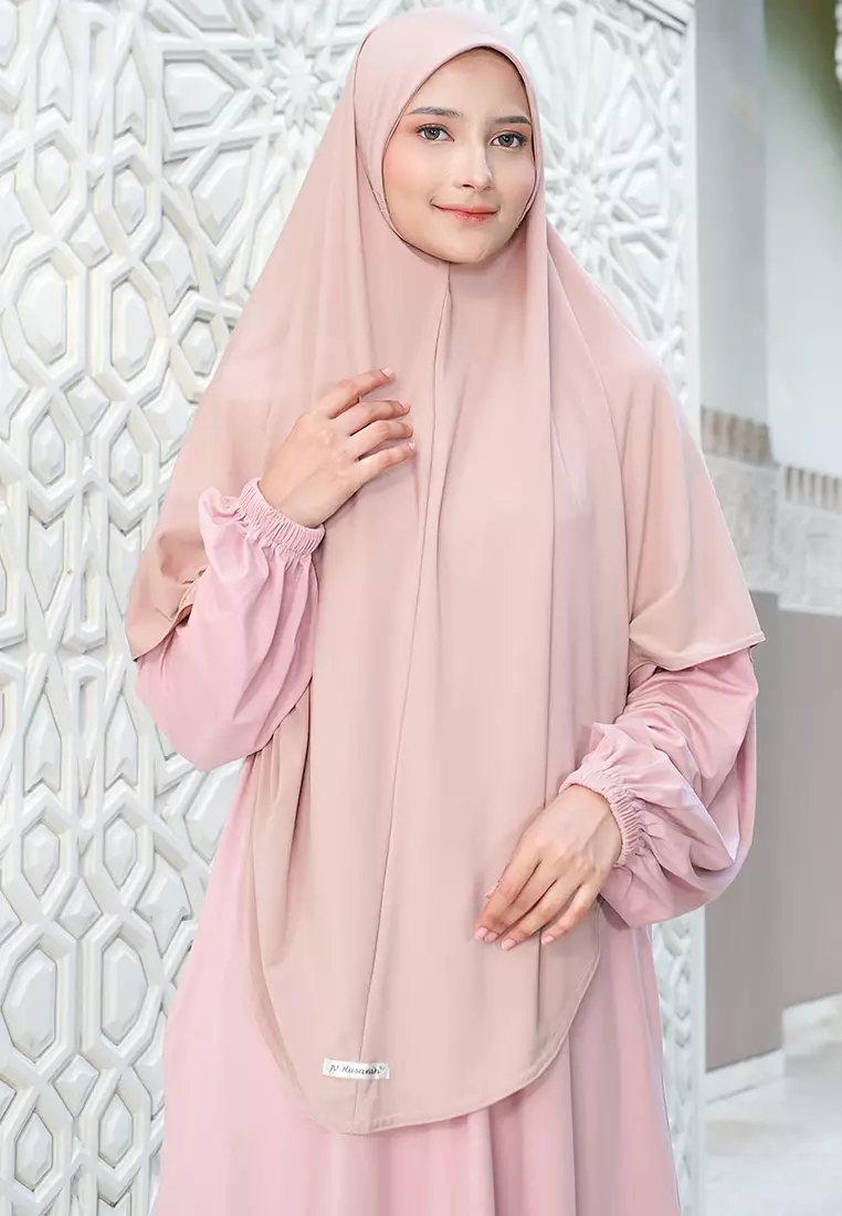 JV Hasanah Abaya Rayon Bergo Syar'i Rosegold | Gamis Abaya Rayon Jumbo