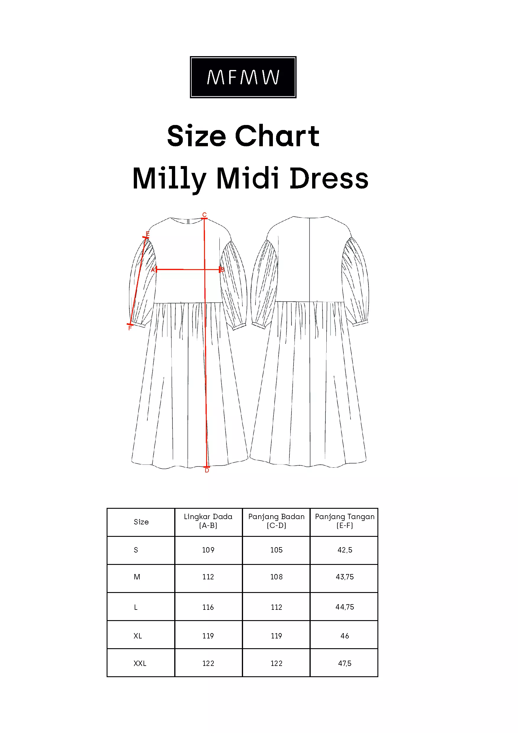 MFMW Milly Midi Dress Gamis Abu Motif Kotak