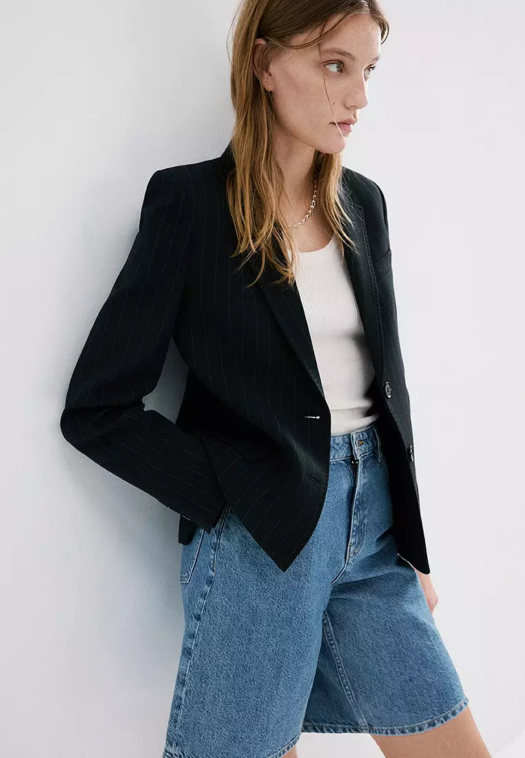 High-Waist Straight-Fit Denim Shorts