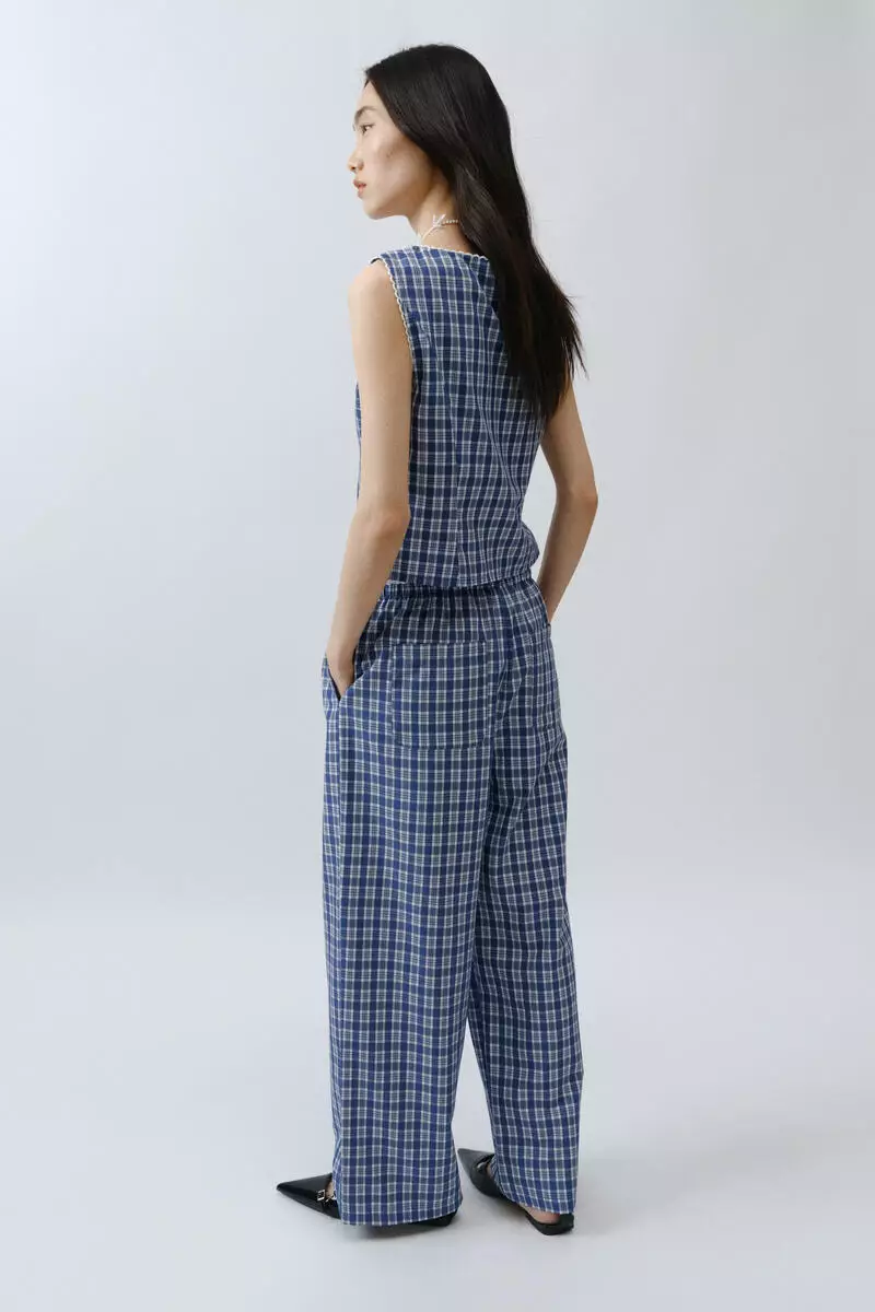 Double-waistband drawstring trousers