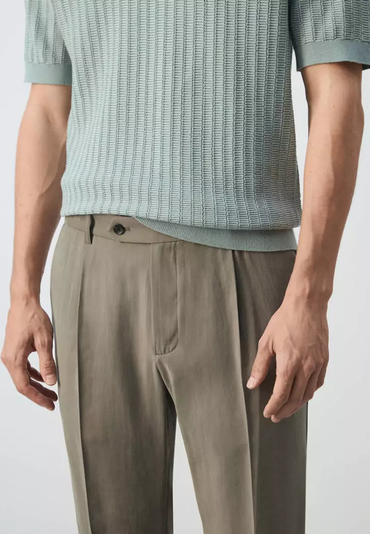 Regular-Fit Pleated Trousers