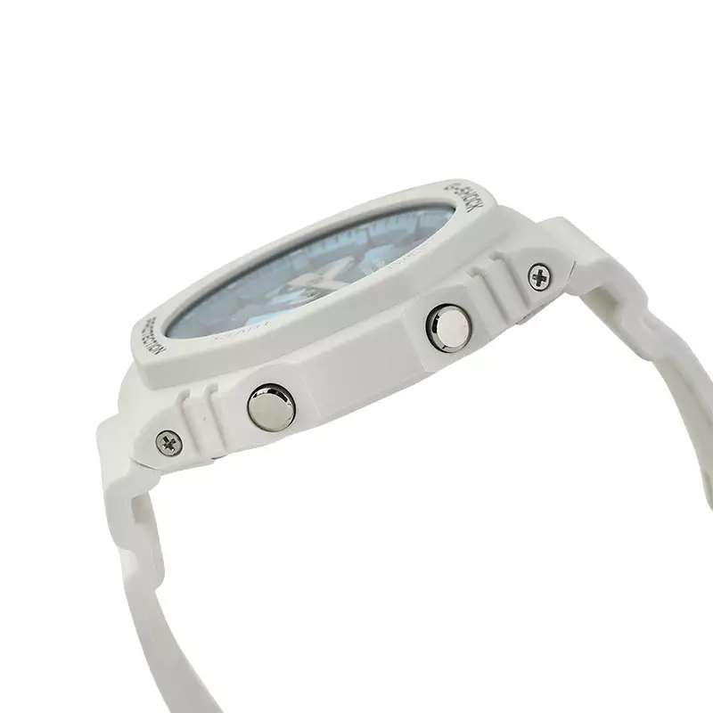 Jam Tangan Unisex Casio G-Shock X ITZY GA-2100WS-7ADR CasiOak Seasonal Collection Digital Analog Dial White Resin Band