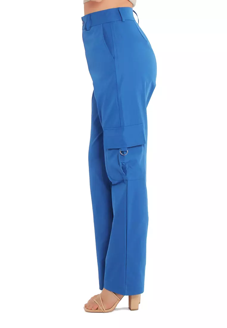 Buy London Rag Royal Blue High Waist Cargo Pants 2024 Online