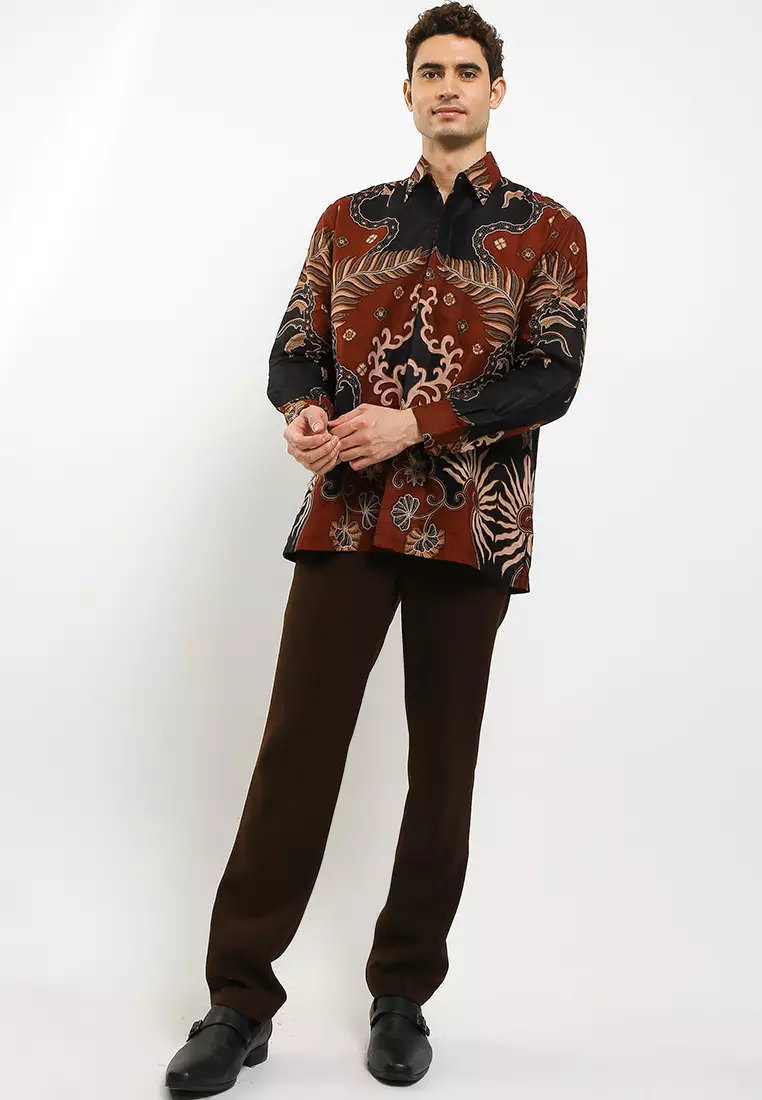 Akssa Kemeja Batik Exclusive Premium Pria Casual Modern Lengan Panjang
