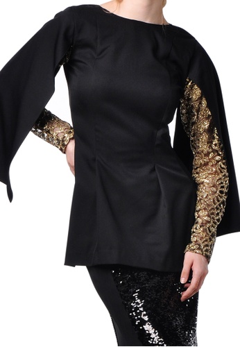 Buy Adeline Cape Sleeved Baju Kurung from Limkokwing Fashion Club in Black only 399