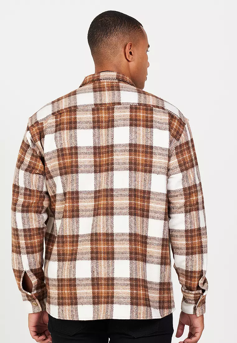 Plaid Patterned Lumberjack Shirt Jacket