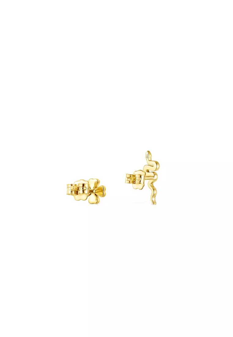 網上選購Tous TOUS Good Vibes Clover Gold Serpent Earrings with Diamonds 2024  系列| ZALORA香港