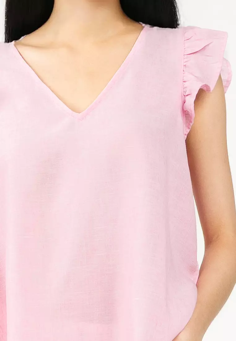 Short Sleeve Flounce Top