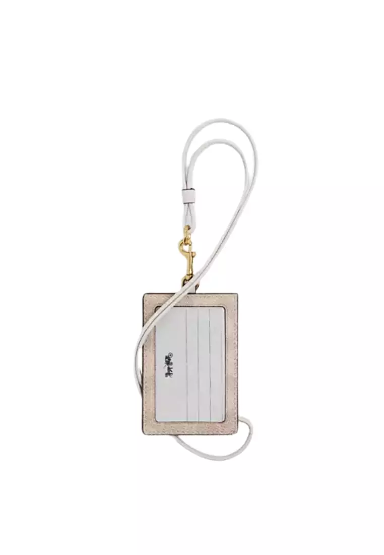 Coach ID Signature Canvas Lanyard In Sand Chalk CZ285