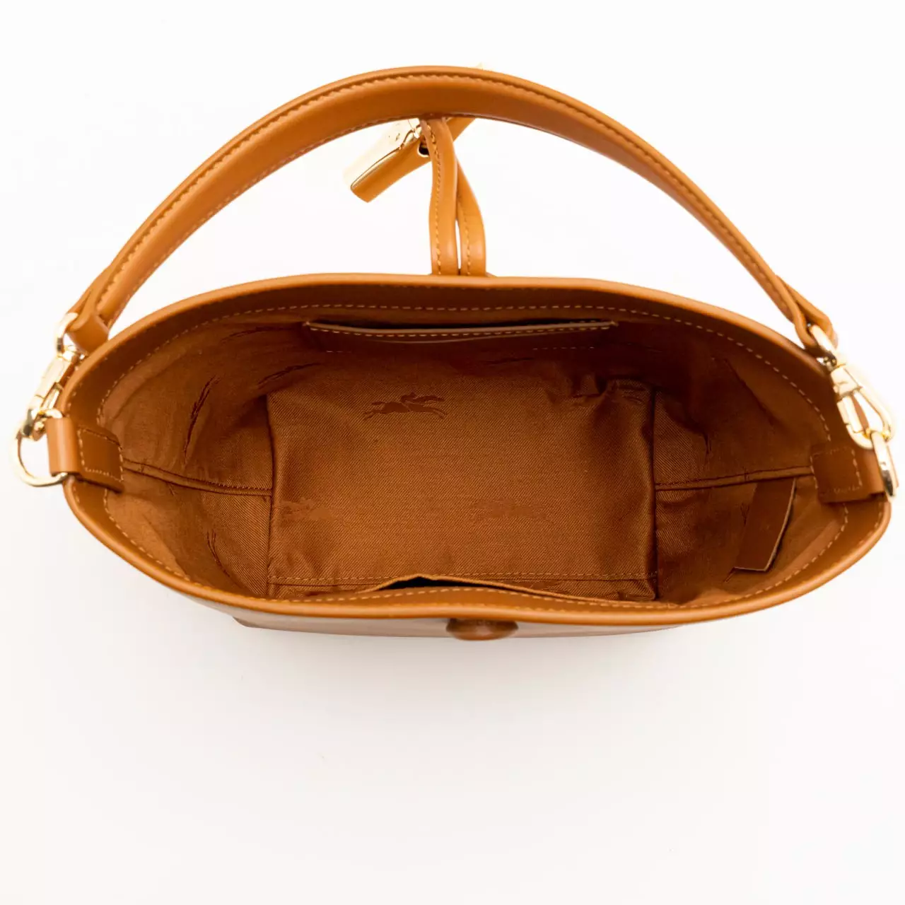Le Roseau Xtra Small No Snap Button Bucket Bag Cashew
