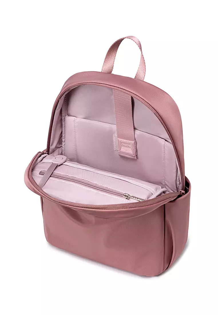 Solid Color 15.6'' Laptop Compartment Light Nylon Waterproof Knapsack Backpack For Women