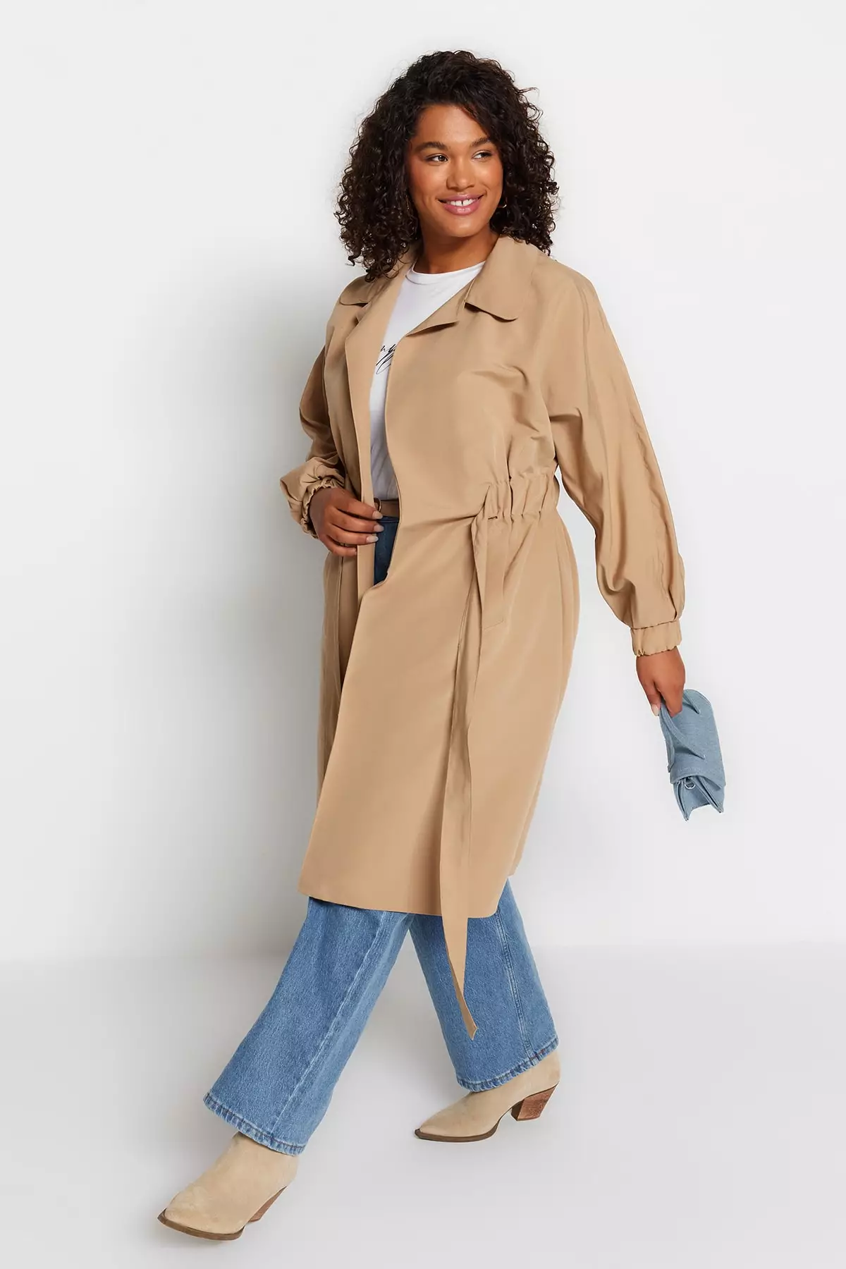 Plus size 2025 beige coat