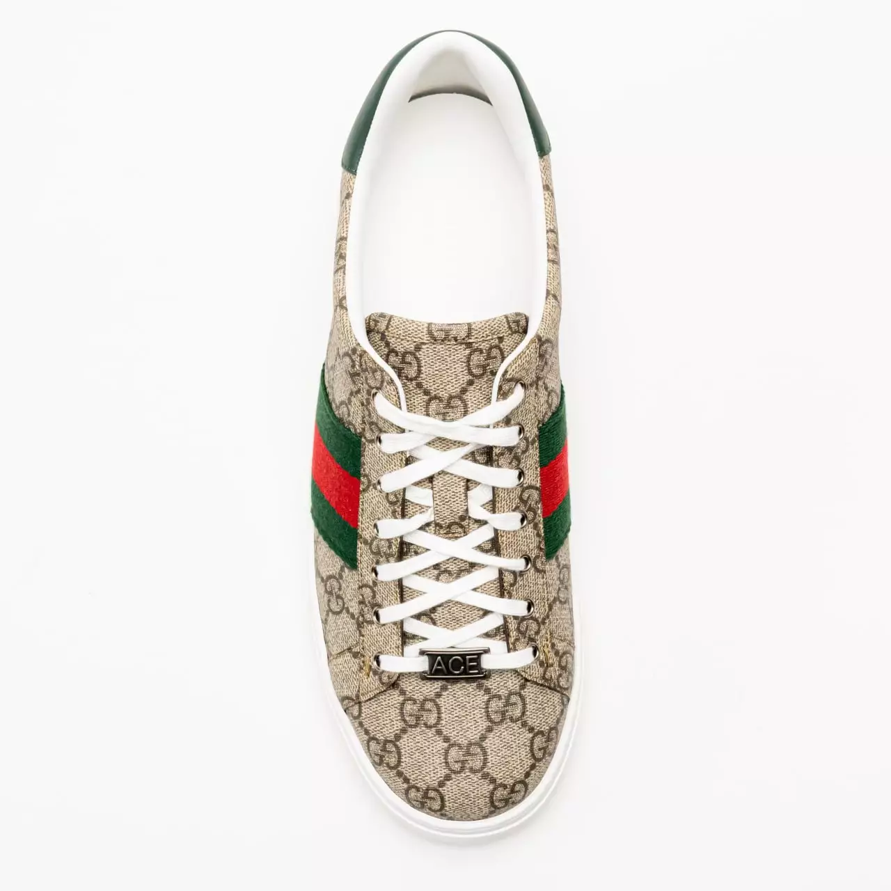 Jual Gucci Ace GG Supreme Sneakers with Red Green Web Beige Ebony