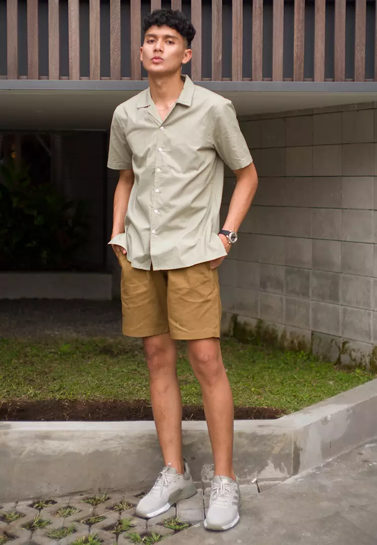 Celana Pendek Cotton Board Shorts OXCON Relax Pants Mustard