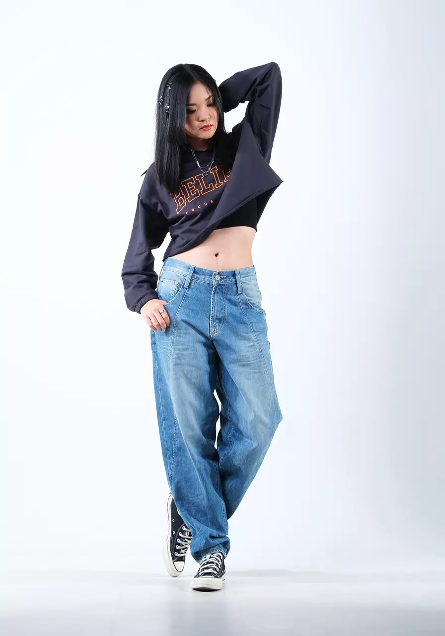 Sweatshirt Hoodie Wanita Cropped Peggy Grey