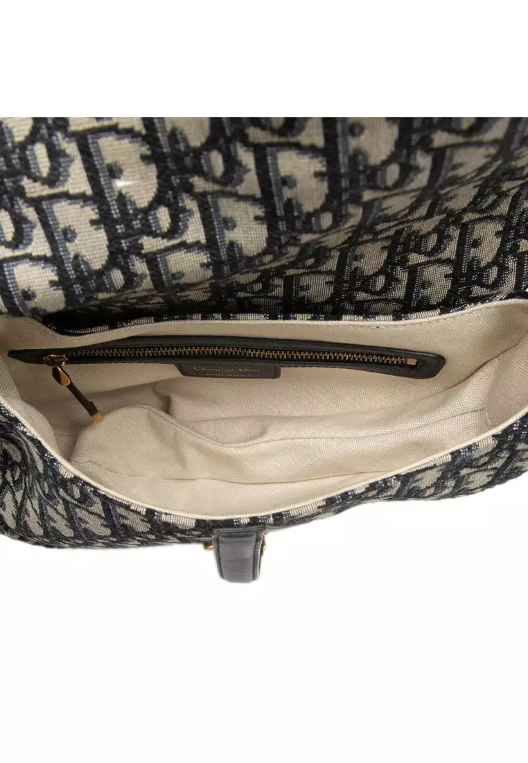 Pre-Loved Dior Oblique Canvas Saddle Bag